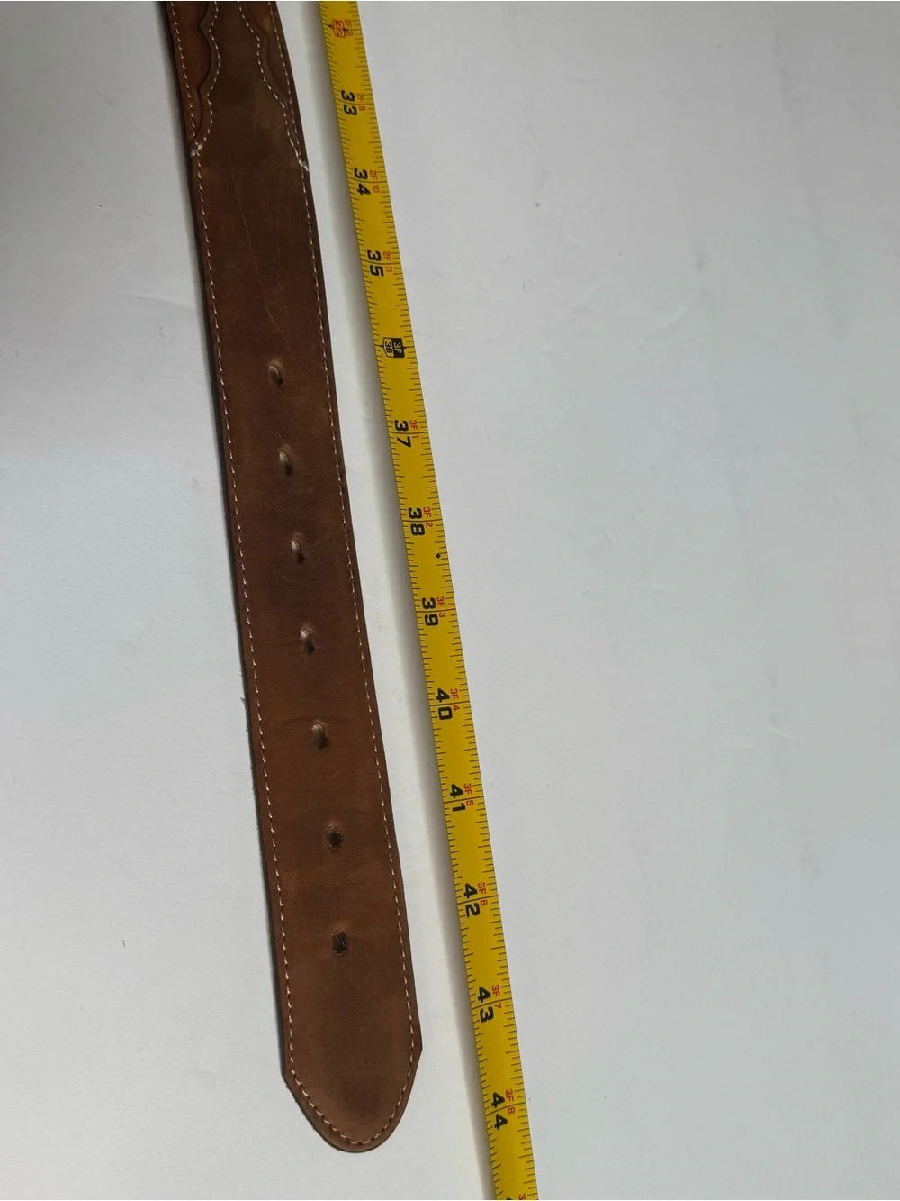 Justin Brown Top Grain Leather Western Cowboy Belt Made USA Mens Size 38 Ranch